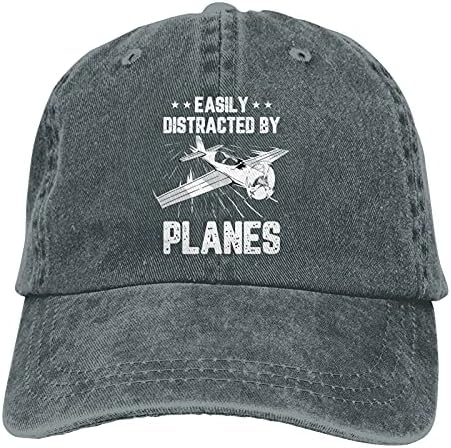 Kolayca Dikkati Uçaklar Sloganı kovboy şapkaları Unisex Ayarlanabilir Beyzbol Kapaklar Siyah