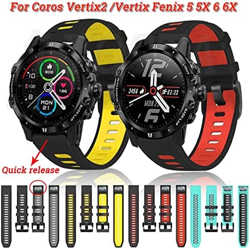 MGTCAR 22 26mm Kordonlu Saat Coros VERTİX2 Vertix 2 Kayış Smartwatch Silikon Hızlı Kolay Fit Açık Spor Bileklik Kemer