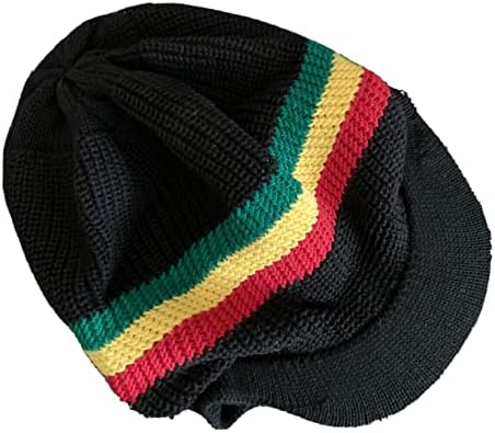 Nayt Hımbıl Rasta Baggie Pamuk Bere vizör kapağı Örgü Şapka Şerit Siyah Yeşil Sarı Kırmızı