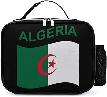 Cezayir bayrağı Taşınabilir yemek taşıma çantası Yalıtımlı Kullanımlık Yemek Kutusu PU Gıda Konteyner Yetişkin Erkekler