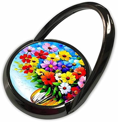 Bir cam vazoda renkli Yaz Çiçekleri 3dRose Şeker Tatlı Demet. - Telefon Çalar (phr-374966-1)