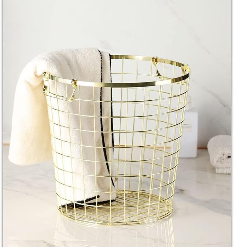 ygqzm çamaşır sepetleri Kirli kıyafet sepeti Kolları ile Metal Depolama Sepeti Ev Banyo Değiştirme Sepeti
