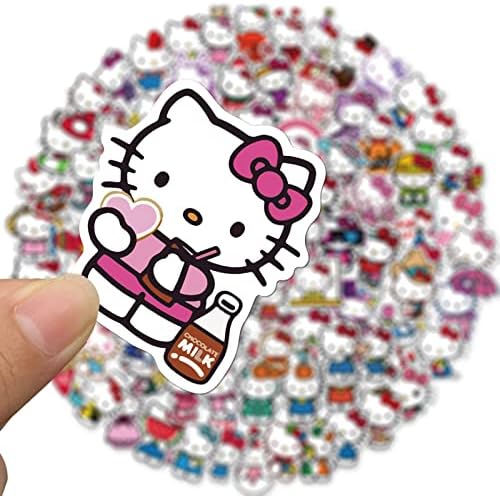 Kız için 100 Adet Hello Kitty Çıkartmalar, Çocuklar için Kawaii Sevimli Sanrio Karikatür Hediyeler, Genç Su Şişesi