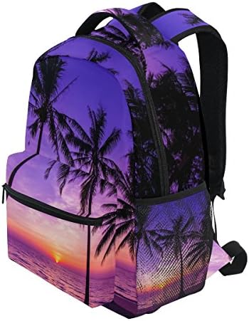 TropicalLife Hawaii Palmiye Ağacı Okyanus Tema Sırt Çantaları Bookbag Omuz Okul Bilgisayar Yürüyüş Spor Seyahat Rahat
