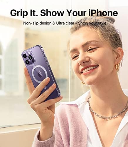 andobil iPhone 14 Pro Max Telefon Kılıfı için [MagSafe ile Uyumlu][2023 EasyRelax Serisi] Dahili Mag Halka Standı,