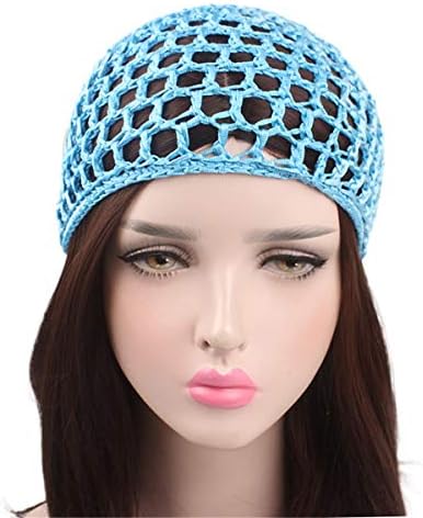 Qianmome Kadınlar Yumuşak Rayon Snood Şapka Saç Net Tığ İşi Saç Net Kap Mix Renkler