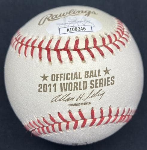 Skip Schumaker, 2011 Dünya Serisi Beyzbol JSA İmzalı Beyzbol Toplarını İmzaladı