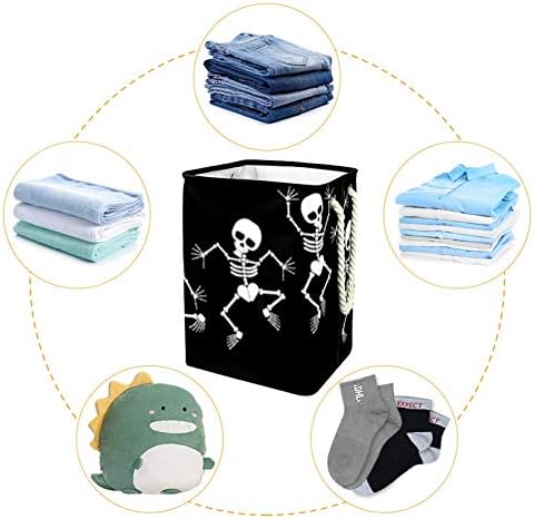 Inhomer Seti İskeletler Cadılar Bayramı için 300D Oxford PVC Su Geçirmez Giysiler Sepet Büyük çamaşır sepeti Battaniye