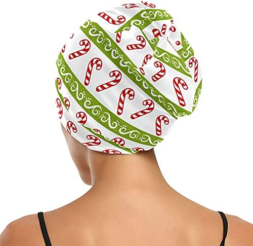 Kafatası Kap Uyku Kap Çalışma Şapka Bonnet Beanies Kadınlar için Şeker Noel Şeker Kırmızı Yeni Yıl Yeşil Uyku Kap