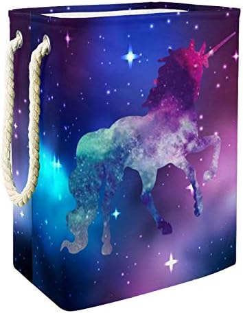 DEYYA Unicorn Yıldızlı Gökyüzü çamaşır sepetleri Sepet Uzun Boylu Sağlam Katlanabilir Yetişkin Çocuklar için Genç