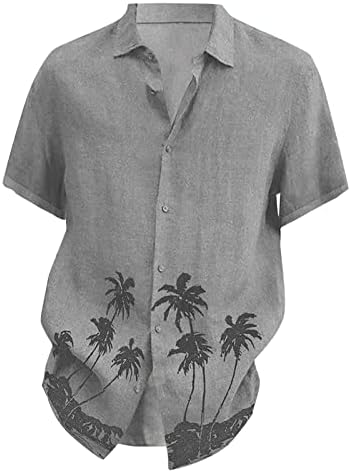 WENKOMG1 Erkek Casual Gömlek, Kısa Kollu Hafif Düğme Aşağı Gömlek Tatil Temel Hawaiian Guayabera T-Shirt, katı Düğme