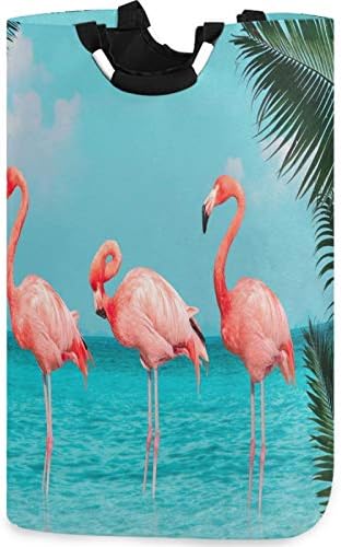 vısesunny Büyük Kapasiteli çamaşır sepeti Sepeti Pembe Flamingo Mavi Deniz Oxford kıyafet depolama Sepetleri Yatak