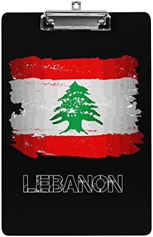 Lübnan bayrağı Akrilik Pano Taşınabilir Klip Panoları Düşük Profilli Metal Klip Kurulu Ev Ofis için