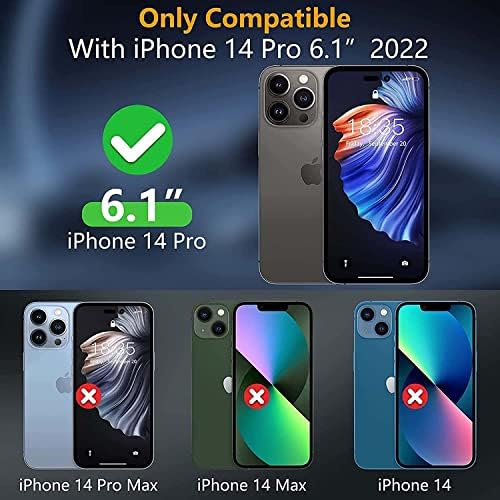 EKESA Flip Kılıf Apple iPhone 14 Pro 6.1 inç 2022, Premium Deri Folio Kickstand Telefon Kapağı, Aramaları Hızlı Bir