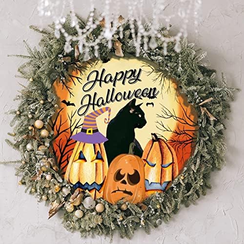 Cadılar bayramı Cadı şapka Kabak Kedi Duvar Dekor Ahşap İşareti Kapı Askı Ürkütücü Kabak Cadılar Bayramı Gece Duvar