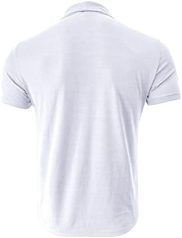 Erkek yüksek yaka dipli erkek kısa kollu moda rahat düz renk üstleri T-Shirt erkekler için