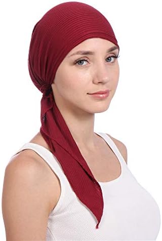 Uzun Kuyruk Türban Şapka Kadınlar için Streç Hımbıl Hafif Müslüman Bere Kapaklar Kapak Wrap Bandana Şapkalar