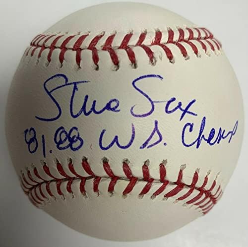Steve Sax İmzalı Major League BASEBALL Dodgers Yankees PSA 8A32216 Yazıtlı İmzalı Beyzbol Topları