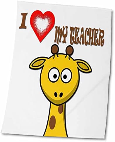 3dRose RinaPiro - Love Quotes-Öğretmenimi seviyorum. Popüler söz. Zürafa. - Havlular (twl-218201-3)