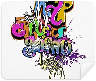 Graffiti Sokak Kültürü Renkli Rap Kelimeler Temizlik Bezi Ekran Temizleyici 2 adet Süet Kumaş