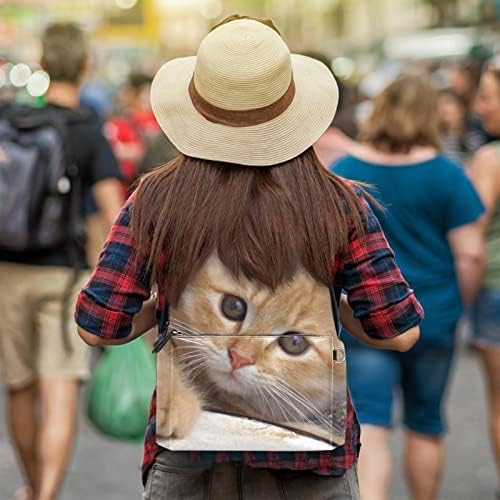 TBOUOBT Deri seyahat sırt çantası Hafif Dizüstü Rahat Sırt Çantası Kadın Erkek, Hayvan Yavru Kedi