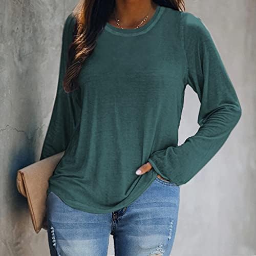Batik Kadınlar için Tops Uzun Kollu Gömlek yuvarlak boyun Üstleri Artı Boyutu Düz Renk T-Shirt Cadılar Bayramı Kazak