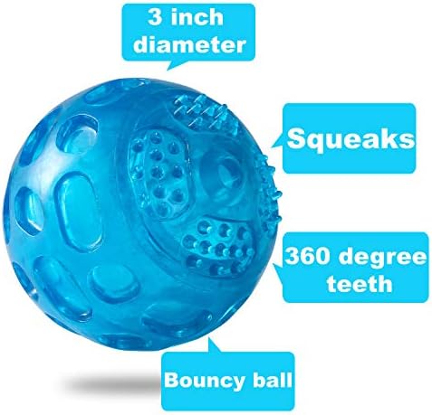 3 Paket Köpek Topu Oyuncaklar Köpek için 3.2 İnç Yıkılmaz Köpek Getirme Topu Kong Gıcırtılı Top Eğitim Oynamak için,