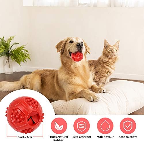 FAMİLİO Köpek Bakım Topu-Eğitim ve Diş Hijyeni için Premium Köpek Bakım Oyuncakları-Evcil Hayvanlar için 8cm Bakım
