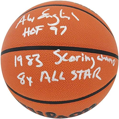 Alex English İmzalı Wilson İç / Dış Mekan NBA Basketbolu w / HOF ' 97, 8x All Star, 1983 Puanlama Şampiyonu İmzalı