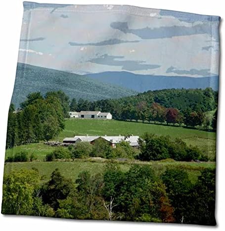 3dRose Florene Manzarası-Vermont Çiftliği-Havlular (twl-7778-1)