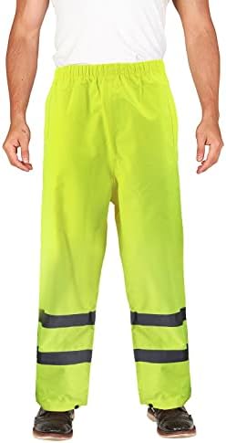 vkwear erkek Neon Yansıtıcı Yüksek Görünürlük Suya Dayanıklı Güvenlik İş Pantolonu