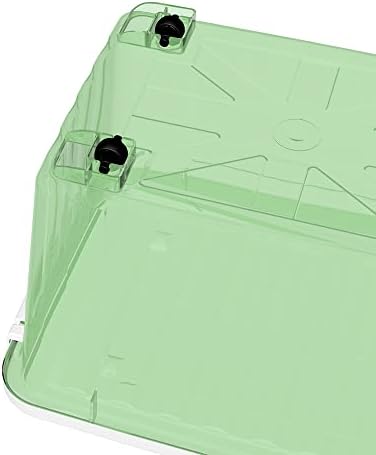 Cetomo 55L * 4 şeffaf plastik saklama kabı, Şeffaf Yeşil, Alışveriş kutusu, Dayanıklı Kapaklı ve Güvenli Mandallama