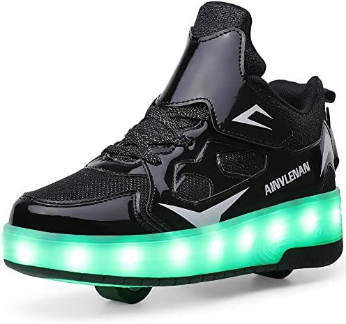 Ylllu Çocuklar LED USB Şarj Paten Ayakkabı Tekerlekli Ayakkabı Light up Rulo Ayakkabı Şarj Edilebilir Rulo Sneakers