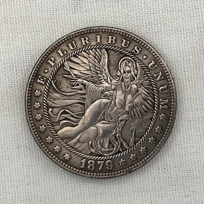QİNGFENG 38mm Antik Gümüş Dolar Sikke Amerikan Morgan Serseri Sikke 1879CC Zanaat 95