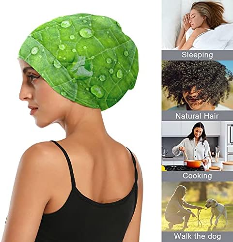 Bir tohum iş kap uyku şapka kaput kasketleri yeşil yaprak kadınlar için saç şapkalar gece şal
