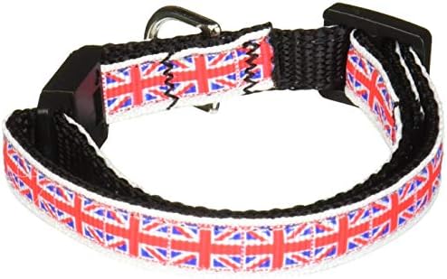 Mirage Evcil Hayvan Ürünleri Kiremitli Union Jack İngiltere Bayrağı Naylon Şerit Yaka Kedi için