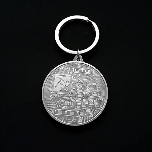 1 Adet hatıra parası Altın Kaplama Gümüş Sikke Bitcoin Anahtarlık Sanal Cryptocurrency 2021 Sınırlı Sayıda Koleksiyon