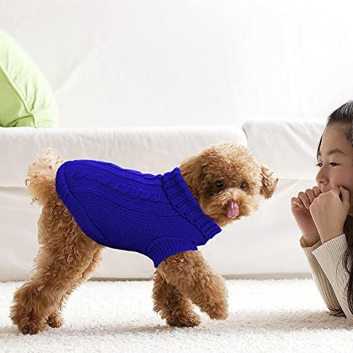 cobee Köpek Kazak Küçük Köpekler için, klasik Düz Renk Triko Kış Erkek / Kadın Köpek Giysileri Sıcak Köpek Ceket Pet