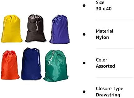 Homelux Büyük 30X40 İnç Ağır Naylon çamaşır torbası İpli Kayma Kilit Kapatma, Çeşitli Renkler ve Tasarımlar