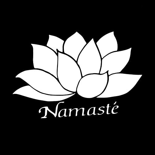 Namaste Lotus Çiçeği Barış 6 vinil yapışkan Araba Çıkartması (6 Beyaz)