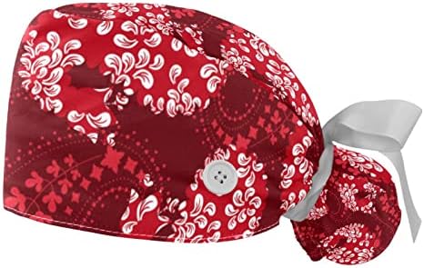 Kırık Fırçalama Şapkalar Kadınlar için Uzun Saç, Çalışma Kap Düğmesi ve Ter Bandı, Unisex Kravat Geri Şapka 2 Paket