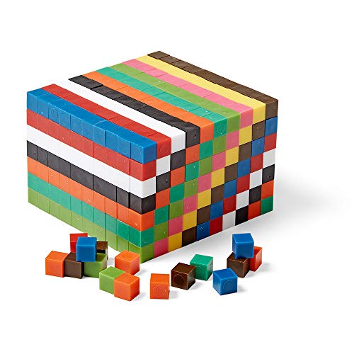 hand2mind Plastik Bloklar, Çocuklar İçin Sayma Küpleri Matematik, Okul Öncesi El Sanatları için 1 Cm Bloklar, Okul