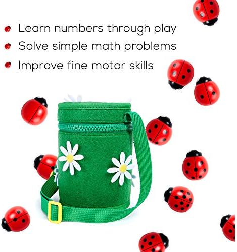 Kenley Ladybugs Sayma-Montessori Bebekler için Oyuncak Sayma-Kızlar ve Erkekler için Ahşap Eğitici eğitici Oyuncak