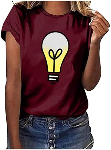 Bayan Üstleri Genç Kız T Shirt Wummer kısa kollu tişört Komik Baskı Rahat Şık Bluzlar Artı Boyutu Tunikler
