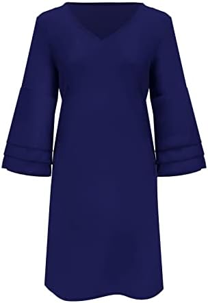 Gevşek Salıncak Baskı Yensiz Bayan Sevimli Shift V Boyun yaz Üç Katmanlı Fırfır Mini Elbise elbiseler kadınlar için