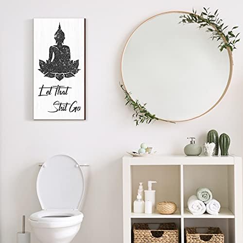 Komik Banyo İşaretleri Banyo Duvar Sanatı Komik Banyo asılı dekorlar Komik Alıntı Budist Banyo Duvar İşareti Tuvalet