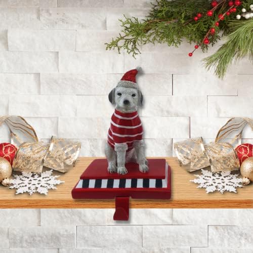 Rahat Saat 9 Polyresin Köpek Giyen Şapka Çorap Askı Noel Dekorasyon için, kırmızı, kış Tatil Koleksiyonu