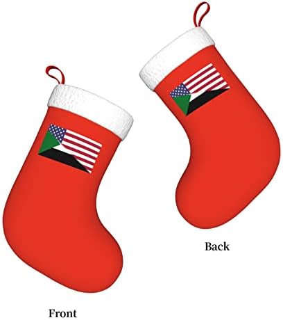 TZT Amerikan Bayrağı ve Sudan Bayrağı Noel Çorap, noel Tatil Parti Hediyeler için Aile Tatil Süslemeleri 18-İnç