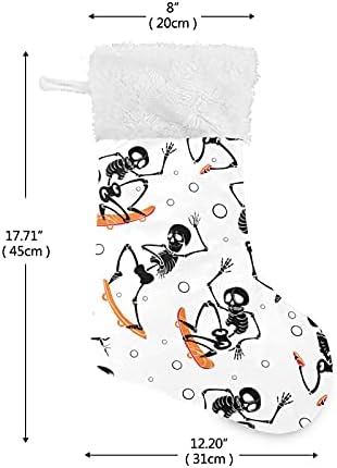 ALAZA Noel Çorap Iskeletler Cadılar Bayramı Klasik Kişiselleştirilmiş Büyük Çorap Süslemeleri Aile Tatil Sezonu için