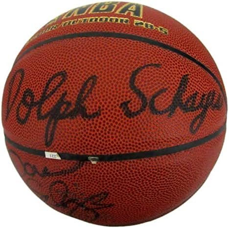 Dolph & Danny Schayes Çift İmzalı Spalding NBA Basketbol JSA 159493-İmzalı Basketbol Topları